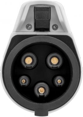 EV+ Adapteris Type 1-Type 2 uzlādes kabelim, 32A, balts/melns EV-AD-T1-32-1P-W | Elektrika.lv