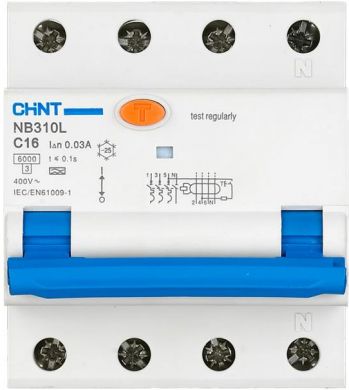 Chint Chint Circuit breaker RCBO, NB310L/3N, 3P+N, C20, 30mA, A, 6kA NB310L3PN30MAA20C NB310L3PN30MAA20C | Elektrika.lv