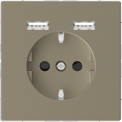 Schneider Electric Socket outlet with 2xUSB, sahara, D-Life MTN2366-6033 | Elektrika.lv