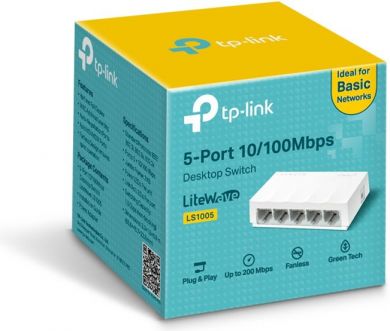 Tp-Link 5-портовый 10/100 Мбит/с настольный Сетевой коммутатор (switch) LS1005 | Elektrika.lv