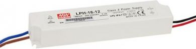 Mean Well Impulsu barošanas bloks LED 12VDC 1.5A 18W IP67 LPH-18-12 | Elektrika.lv