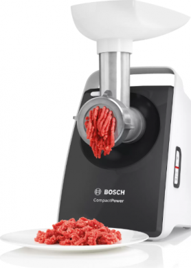 BOSCH Bosch | Meat mincer CompactPower | MFW3612A | Black | 500 W | Number of speeds 1 | 2 Discs: 4 mm and 8 mm; Sausage filler accessory; pasta nozzle for spaghetti and tagliatelle; cookie nozzle with three different shapes MFW3612A