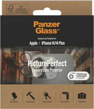 PanzerGlass PanzerGlass Camera Lens Protection PicturePerfect  Apple, iPhone 14/14 Plus, Glass, Transparent 0399 | Elektrika.lv
