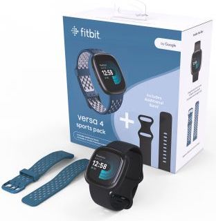 Fitbit Fitbit Smart watch (EU Bundle) Versa 4 NFC, GPS (s atellite), AMOLED, Touchscreen, Heart rate monitor FB523BKBK-EUBNDL | Elektrika.lv