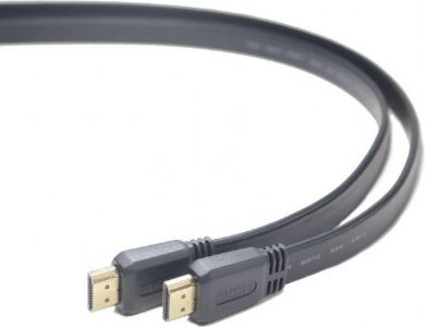 Cablexpert HDMI flat cable, 3m, High speed, Ethernet, black CC-HDMI4F-10 | Elektrika.lv