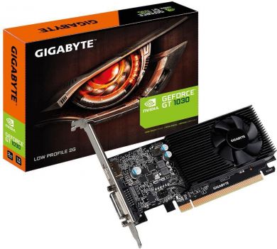 Gigabyte Videokarte NVIDIA GeForce GT 1030, 2 GB, 64 bit, PCIE 3.0 16x, GDDR5, 6008 MHz, GPU 1227 MHz, GPU boost clock 1468 MHz, 4096x2160, Single Slot Fansink, 1xDVI, 1xHDMI GV-N1030D5-2GL | Elektrika.lv