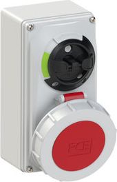 PCE Interlocked socket outlet with switch 5x32A (3P+N+PE) 6h IP67 compact 61252-6 | Elektrika.lv