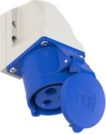 PCE Розетка на поверхность 3x32A (2P+E) 6h IP44 синяя 123-6k | Elektrika.lv