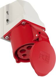 PCE Kontaktligzda v/a 5x32A (3P+N+PE) 6h IP44 sarkana 125-6k | Elektrika.lv