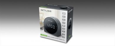 Muse Muse | M-185CR | Dual Alarm Clock radio PLL | AUX in | Black M-185CR