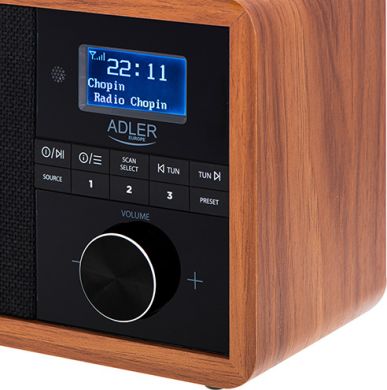ADLER Adler | Radio DAB+ Bluetooth | AD 1184 | Alarm function | Black/Brown AD 1184
