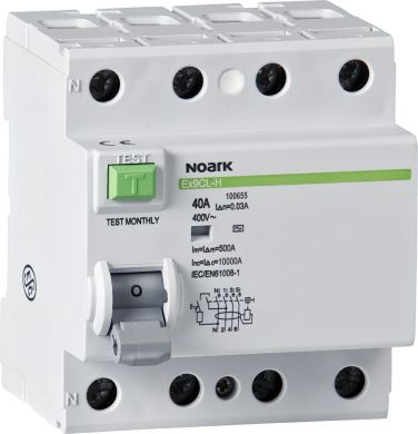 NOARK 4P 100A 100mA S Residual Current Circuit Breaker (RCCB) 100725 | Elektrika.lv