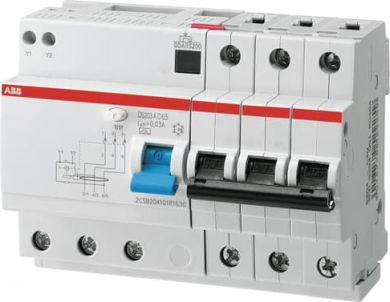 ABB 3P C 32A 30mA Residual Current Circuit Breaker with Overcurrent Protection (RCBO) DS203 M A-C32/0.03 2CSR273101R1324 | Elektrika.lv