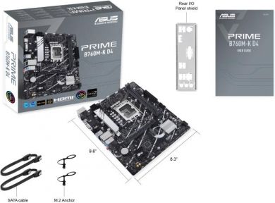 Asus Mainboard ASUS Intel B760 Express LGA1700 Micro-ATX Memory DDR4 Memory slots 2 2xPCI-Express 4.0 1x 1xPCI-Express 4.0 16x 2xM.2 1x15pin D-sub 1xHDMI 2xUSB 2.0 4xUSB 3.2 1xPS/2 1xRJ45 3xAudio port PRIMEB760M-KD4 PRIMEB760M-KD4 | Elektrika.lv