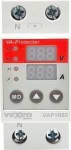 Vexen Electric Digitālais vienfažu pārspriegumu un pārslodzes aizsardzības relejs VAP1N63 | Elektrika.lv