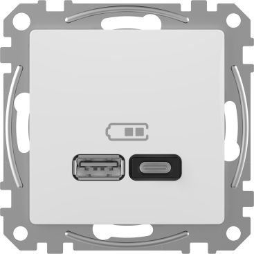 Schneider Electric USB ligzda, 3A (A+C), 45W, balta, Sedna Design & Elements SDD111404 | Elektrika.lv