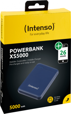 INTENSO Power Bank XS5000, 5000mAh, 10.5W, blue 7313525 | Elektrika.lv