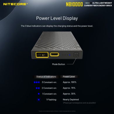NITECORE Lādētājs-akumulators (Power Bank), 10000mAh, 18W, melns NB10000 | Elektrika.lv