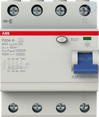 ABB 4P 40A 300mA A type, F204A-40/0.3 Noplūdes strāvas slēdzis 2CSF204101R3400 | Elektrika.lv