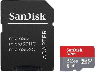 SanDisk Atmiņas karte MEMORY MICRO SDHC 32GB UHS-I, W/Adapter, Melns SDSQUA4-032G-GN6TA | Elektrika.lv