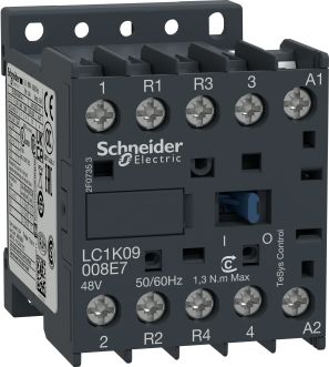 Schneider Electric Contactor 4P(2NO+2NC), AC-1 <=440V 20A, 120V AC coil, TeSys K LC1K09008G7 | Elektrika.lv
