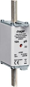 Hager NH fuse NH0 gG 500V 80A twin indic. LNH080M | Elektrika.lv