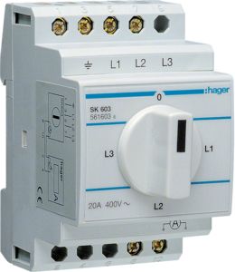 Hager Ampermetra slēdzis 3 O SK603 | Elektrika.lv