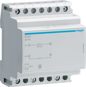 Hager Safety Transformer 20VA 24A ST310 | Elektrika.lv