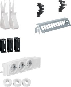 Hager Multimedia kit,univers,w.3xSocketoutlet,12xPatchPanel wo.RJ45,device&amp;cableholder UM00M2 | Elektrika.lv