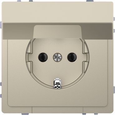 Schneider Electric Socket-outlet 2P+E, 16A, Schuko. screwless, hinged lid, matt, sahara, Merten System Design MTN2310-6033 | Elektrika.lv