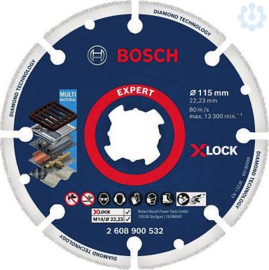 BOSCH X-LOCK Dimanta disks Metalālam 115mm 2608900532 | Elektrika.lv