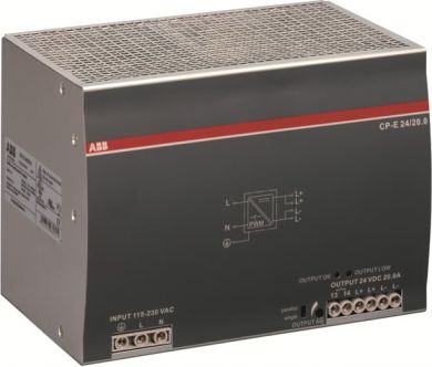 ABB CP-E 24/20.0 Power supply In:115/230VAC Out: 24VDC /20A 1SVR427036R0000 | Elektrika.lv
