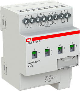 ABB SA/S4.16.5.2 Switch Actuator, 4-fold, 16 A, C-Load , MDRC 2CDG110266R0011 | Elektrika.lv