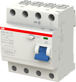 ABB 4P 100A 300mA Residual Current Circuit Breaker F204 AC-100/0.3 2CSF204001R3900 | Elektrika.lv
