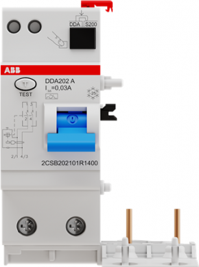 ABB 2P 40A 30mA Residual Current Circuit Breaker (RCCB) DDA202A-40/0.03 2CSB202101R1400 | Elektrika.lv