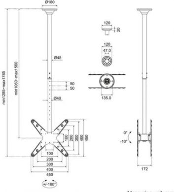 Neomounts TV SET ACC CEILING MOUNT 32-75/FPMA-C340DBLACK NEOMOUNTS FPMA-C340DBLACK | Elektrika.lv