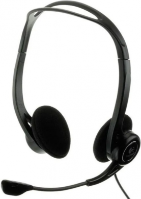 Logitech Wired Headphones 960 with microphone, USB connector, black 981-000100 | Elektrika.lv