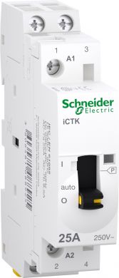 Schneider Electric Acti9K kontaktors 25 A, 2 NO, 250 V, 230...240 V, manuāla kontrole A9C41225 | Elektrika.lv
