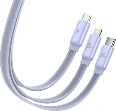 Baseus CABLE USB-C TO 3IN1 1.7M/PURPLE CAQY000005 BASEUS CAQY000005 | Elektrika.lv