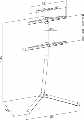 Logilink Logilink | Floor stand | BP0079 | Hold | 49-70 " | Maximum weight (capacity) 40 kg | Black BP0079