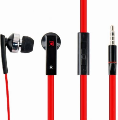 Gembird Wired Earphones "Porto" with microphone, red MHS-EP-OPO | Elektrika.lv