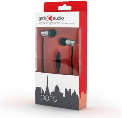Gembird Wired Earphones "Paris" with microphone, metal MHS-EP-CDG-S | Elektrika.lv
