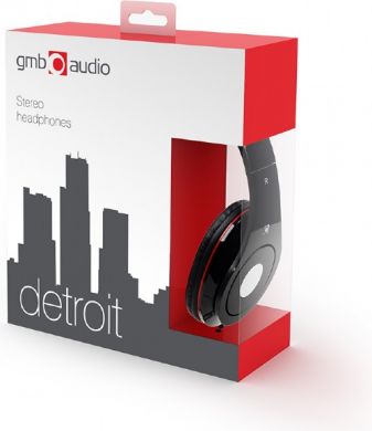 Gembird Wired Headphones "Detroit" with microphone, black MHS-DTW-BK | Elektrika.lv