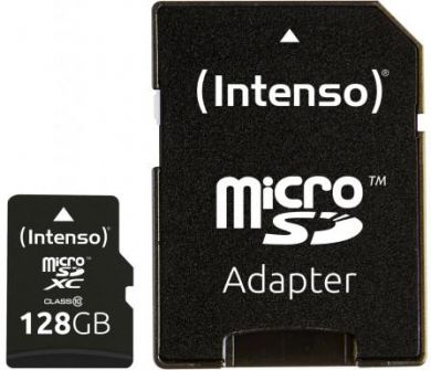 INTENSO Atmiņas karte MEMORY MICRO SDXC 128GB C10, W/ADAPTER, Melna 3413491 | Elektrika.lv