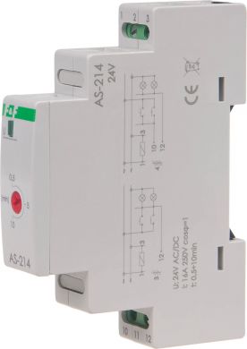 F&F Staircase automatic switch 24V, 16A, mounted on a DIN rail, AS-214 AS-214 | Elektrika.lv