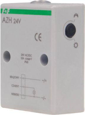 F&F Light dependent relay, 24V 10A, with internal light-sensitive sensor, panel-mounted AZH-24V | Elektrika.lv