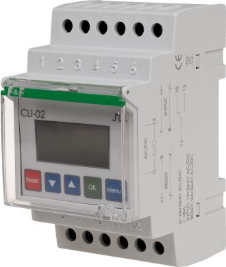 F&F Pulse meter CLI-02, 24-264V AC/DC, 3 mod CLI-02 | Elektrika.lv