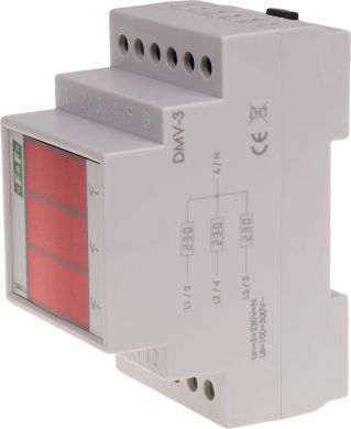 F&F Panel voltage indicator, 1 phase, 10÷480 V AC, DMV-3 DMV-3 | Elektrika.lv