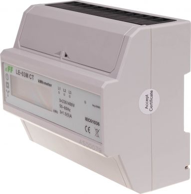 F&F Energy meter, 3-phase, with programmable gear; RS-485 port + Modbus RTU, LCD, class 1, 3x400V+N, 1.5A LE-03M-CT | Elektrika.lv