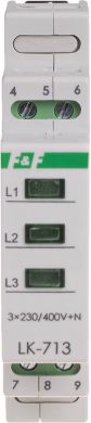 F&F Индикатор напряжения 3x LED DIN 1 mod. LK-713G LK-713G | Elektrika.lv